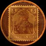 Timbre-monnaie Leo Kropp - Düsseldorf - 5 pfennig brun sur fond brun - revers