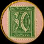 Timbre-monnaie Leo Kropp - Düsseldorf - 30 pfennig vert sur fond rose - revers
