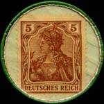 Timbre-monnaie Kümpers Edelliköre à Rheine - 5 pfennig brun sur fond vert - revers