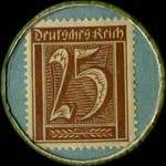 Timbre-monnaie Kümpers Edelliköre à Rheine - 25 pfennig brun sur fond bleu-vert - revers