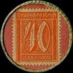 Timbre de 40 pfennig orange sur fond rose