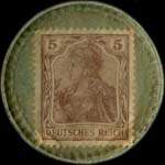 Timbre-monnaie Lantzsch à Zwickau - 5 pfennig brun sur carton vert - revers