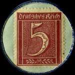 Timbre-monnaie Lützel - 5 pfennig lie-de-vin sur fond vert - revers