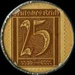 Timbre-monnaie Marienburg-Druckknöpfe - Hannover - 25 pfennig marron sur fond jaune - revers
