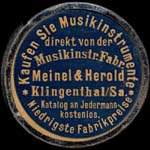 Timbre-monnaie Meinel & Herold - Klingenthal - 5 pfennig violet sur fond vert - avers