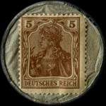 Timbre-monnaie Merz à Frankfurt type 1 - 5 pfennig brun sur fond gris - revers