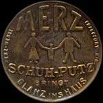 Timbre-monnaie Merz à Frankfurt type 1 - 5 pfennig bordeaux sur fond carton - avers