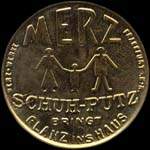 Timbre-monnaie Merz à Frankfurt type 1 - 10 pfennig olive sur fond carton - avers