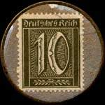 Timbre-monnaie Merz à Frankfurt type 1 - 10 pfennig olive sur fond carton - revers