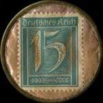 Timbre-monnaie Merz à Frankfurt type 1 - 15 pfennig bleu sur fond brun - revers