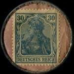 Timbre-monnaie Merz à Frankfurt type 1 - 30 pfennig bleu sur fond rose - revers