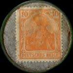 Timbre-monnaie Merz à Frankfurt type 1 - 10 pfennig orange sur fond gris - revers