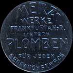 Timbre-monnaie Merz à Frankfurt type 2 - 10 pfennig olive sur fond carton - avers