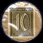Timbre-monnaie Merz à Frankfurt type 2 - 10 pfennig olive sur fond carton - revers