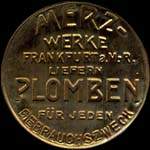 Timbre-monnaie Merz à Frankfurt type 2 - 10 pfennig olive sur fond carton - avers