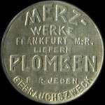 Timbre-monnaie Merz à Frankfurt type 2 - 10 pfennig olive sur fond brun-vert - avers