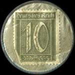 Timbre-monnaie Merz à Frankfurt type 2 - 10 pfennig olive sur fond brun-vert - revers