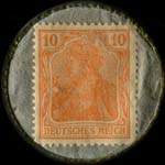Timbre-monnaie Merz à Frankfurt type 2 - 10 pfennig orange sur fond gris - revers