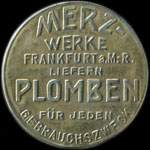 Timbre-monnaie Merz à Frankfurt type 2 - 50 pfennig violet sur fond vert - avers