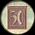 Timbre-monnaie Merz à Frankfurt type 2 - 50 pfennig violet sur fond vert - revers