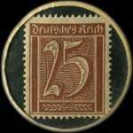Timbre-monnaie Montreux Alcaline - 25 pfennig brun sur fond noir - revers
