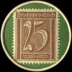 Timbre-monnaie Paul Mouritz à Crefeld - 25 pfennig brun sur fond vert - revers