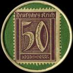 Timbre-monnaie Paul Mouritz à Crefeld - 50 pfennig violet sur fond vert - revers