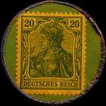 Timbre-monnaie Müser-Bräu à Langendreer b/Dortmund type 2 - 20 pfennig vert sur fond vert - revers