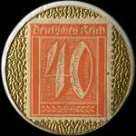 Timbre-monnaie Neuffer Goldmark - 40 pfennig orange sur fond doré - revers