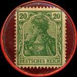 Timbre-monnaie Anton Nommsen à Düsseldorf - 20 pfennig vert sur fond grenat - revers