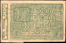 Timbre-monnaie Nicolaus � Bremen - 10 pfennig Germania sur notgeld � fen�tre - face