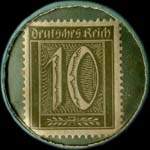 Timbre-monnaie Heinr.Nutzhorn à Burgdamm B.Bremen - 10 pfennig olive sur fond vert - revers