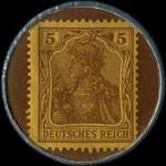 Timbre de 5 pfennig brun sur fond brun