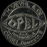 Timbre-monnaie Opel - Cassel - 10 pfennig orange sur fond vert - avers