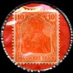Timbre de 10 pfennig orange sur fond orange
