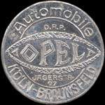 Timbre-monnaie OPEL - Köln-Braunsfeld - Allemagne - briefmarkenkapselgeld