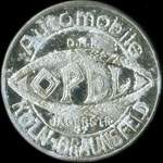 Timbre-monnaie Opel - K�ln - 20 pfennig vert sur fond rose - avers