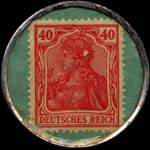 Timbre de 40 pfennig rouge sur fond vert