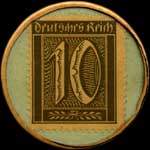Timbre-monnaie Petto - Der Qualitäts jugendstiefel - Marke Petto - Gesetzlich geschützt - 10 pfennig olive sur fond vert - revers