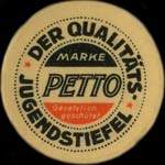 Timbre-monnaie Petto - Der Qualitäts jugendstiefel - Marke Petto - Gesetzlich geschützt - 40 pfennig orange sur fond rose - avers