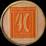 Timbre-monnaie Petto - Der Qualitäts jugendstiefel - Marke Petto - Gesetzlich geschützt - 40 pfennig orange sur fond rose - revers