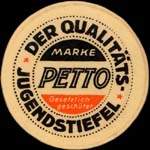 Timbre-monnaie Petto - Der Qualitäts jugendstiefel - Marke Petto - Gesetzlich geschützt - 50 pfennig bordeaux sur fond rose - avers
