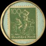Timbre-monnaie Petto - Der Qualitäts jugendstiefel - Marke Petto - Gesetzlich geschützt - 100 pfennig vert fond bleu-vert - revers