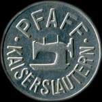 Timbre-monnaie Pfaff - Kaiserslautern - 10 pfennig orange sur fond gris-vert - avers