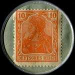 Timbre-monnaie Pfaff - Kaiserslautern - 10 pfennig orange sur fond gris-vert - revers