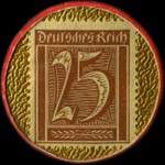 Timbre de 25 pfennig brun sur fond dor�