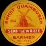 Timbre-monnaie Ernst Quambusch � Barmen - 10 pfennig olive sur fond bleu - avers