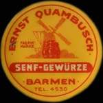 Timbre-monnaie Ernst Quambusch � Barmen - 10 pfennig orange sur fond grenat - avers