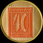 Timbre de 40 pfennig orange sur fond jaune