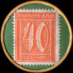 Timbre-monnaie J. Reifenberg - Manufactur - Confection - Unna - 40 pfennig orange sur fond vert - revers